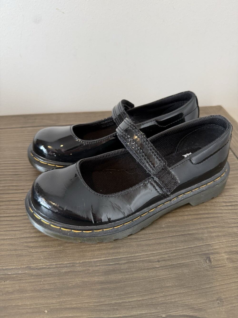 Dr. Martens Maccy Mary Jane Shoes Round Toe Patent Leather Black Junior Girls 1